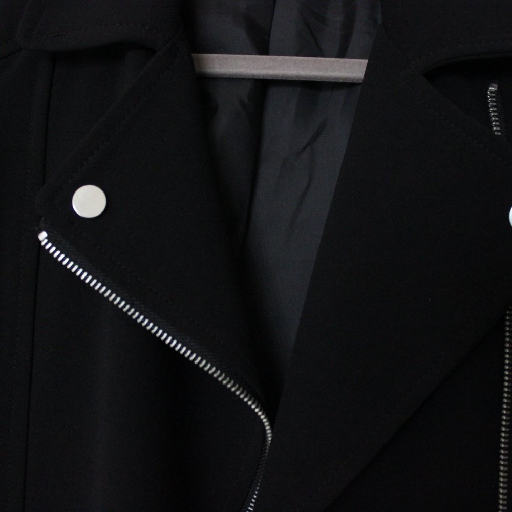 H&M Black Long Moto Jacket - Picture 6 of 7